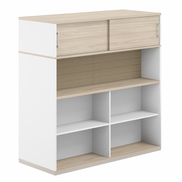 Стеллаж-комбо 1438 двухсторонний Norden Allegro AG.255.440.665.BG с антресолью и с экраном тканевым высоким