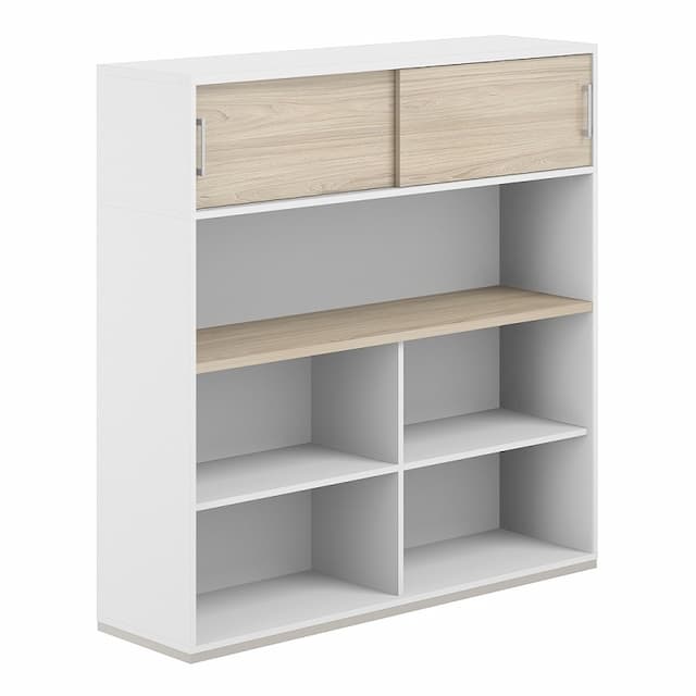 Стеллаж-комбо 1238 односторонний Norden Allegro AG.251.220.671.WH с антресолью и экраном ЛДСП