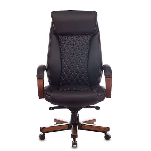 Кресло руководителя Бюрократ T-9924WALNUT черный кожа крестов. металл/дерево