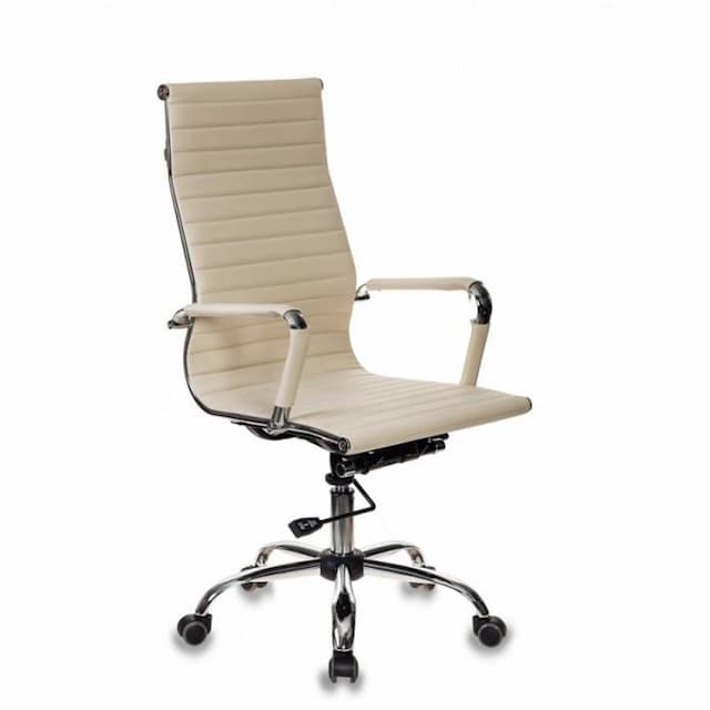 Кресло руководителя Бюрократ CH-883 слоновая кость эко.кожа крестов. металл хром