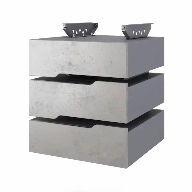 Тумба подвесная на 3 ящика Kobor T-3 graphite/chicago